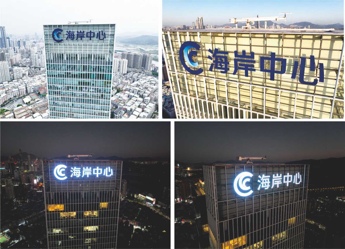 楼体亮化玻璃幕墙标识发光字竣工实拍